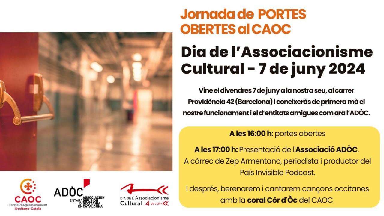El dia de l’Associacionisme Cultural és el 4 de juny.