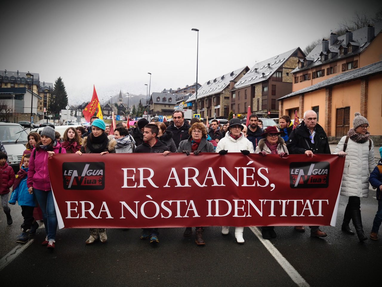 Manifestació de 2018 en suport de l’aranés i en contra la resolució del Tribunal Constitucional Espanyol.